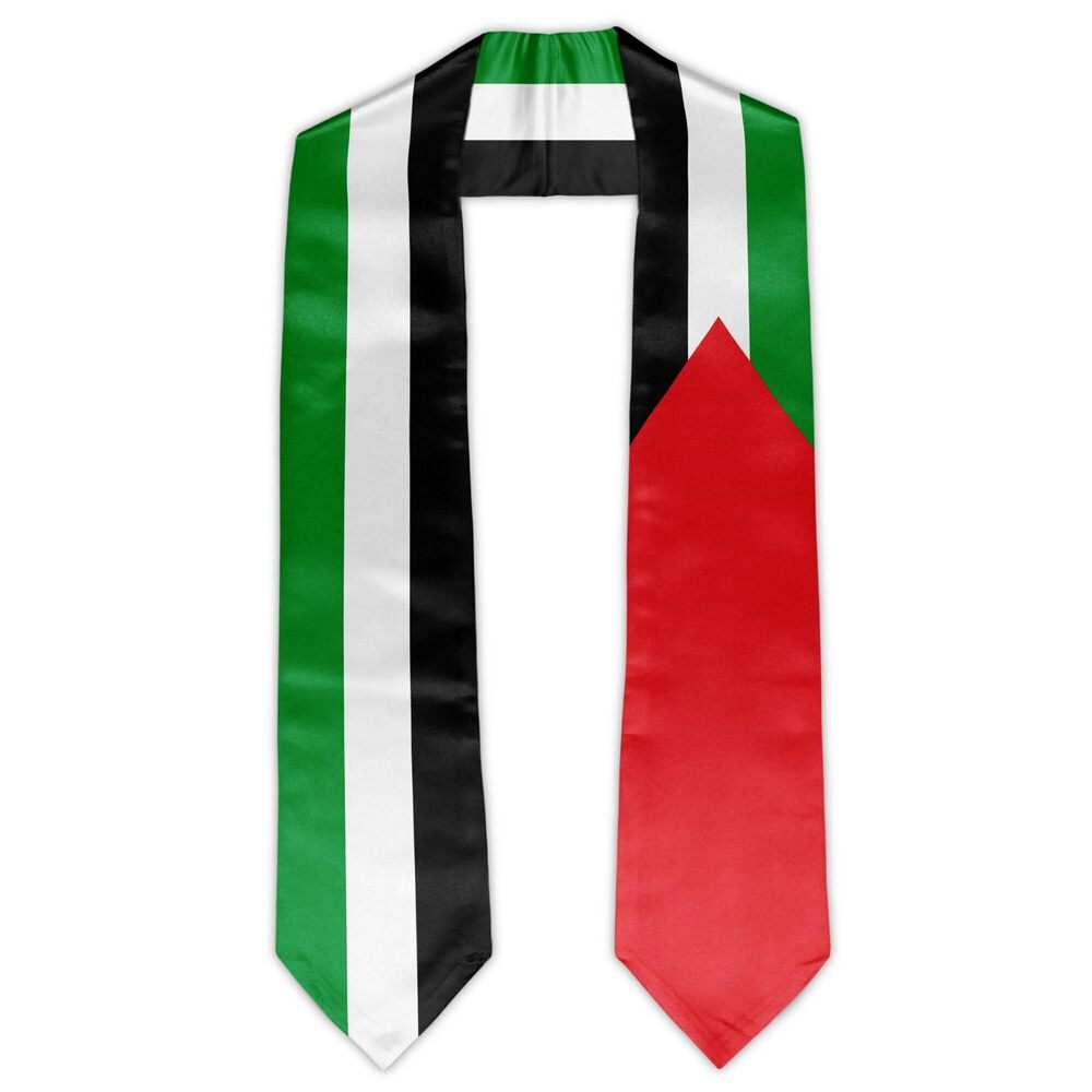 4171 Palestine Flag Graduation Stole - Unisex Adult - 72" Long